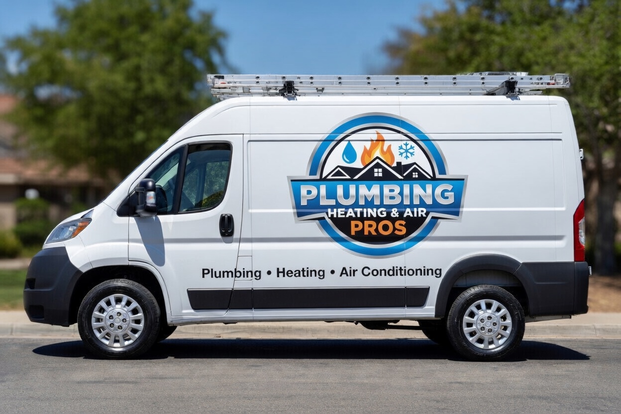 Local plumbing heating and air service van serving Saratoga