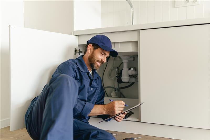 Residential plumber providing service in a Saratoga home